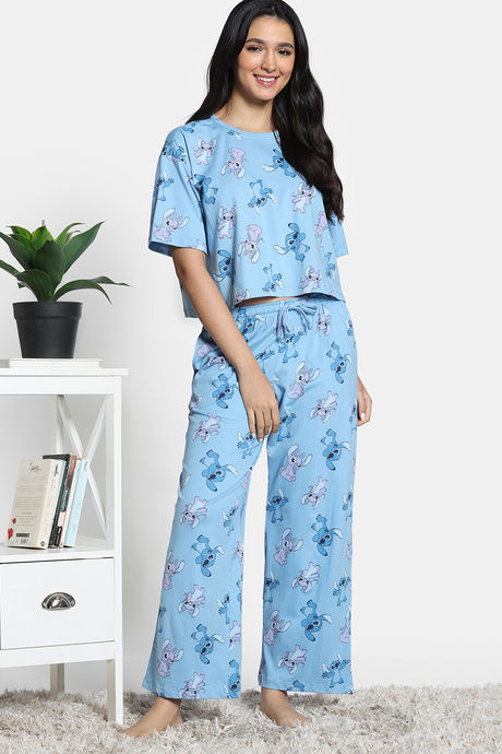 Zivame 2 Mile Fashion Knit Cotton Loungewear Set - Dusk Blue — image 3